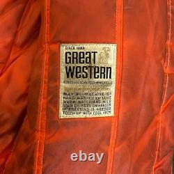Vintage 50's Great Western Waxed Parka Talon Zip Fur Hood Outdoor Hunting Jacket