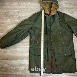 Vintage 50's Great Western Waxed Parka Talon Zip Fur Hood Outdoor Hunting Jacket
