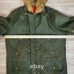 Vintage 50's Great Western Waxed Parka Talon Zip Fur Hood Outdoor Hunting Jacket