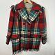 Vintage 50's Woman L Plaid Wool Eatons Ayers Coat Rockabilly Fringe Western