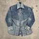 Vintage 50s 60s Selvedge Denim Handmade Western Shirt Snap Button Pockets sz L