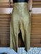 Vintage 50s 60s gold lurex lame Stretch Western capri pants PLUS XL Rockabilly