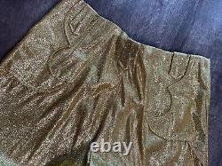 Vintage 50s 60s gold lurex lame Stretch Western capri pants PLUS XL Rockabilly