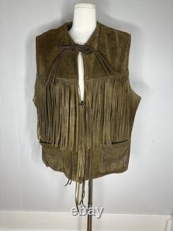 Vintage 50s Genuine Suede Fringe Western Bay River Vest