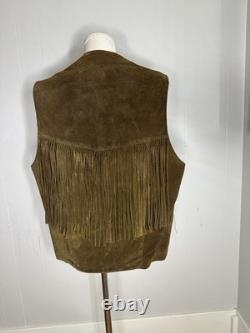 Vintage 50s Genuine Suede Fringe Western Bay River Vest