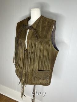 Vintage 50s Genuine Suede Fringe Western Bay River Vest