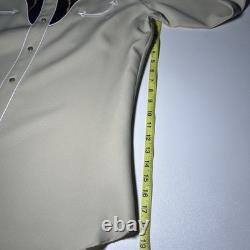 Vintage 50s H Bar C California Ranchwear Western Embroidered Tan Pearl Snap M/L