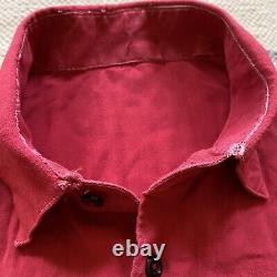 Vintage 50s XL Red Silk Western Shirt Button Front Saddle Brand Gun Boot