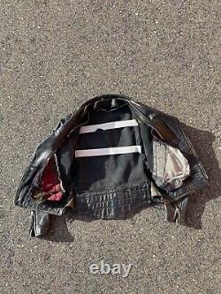 Vintage 60's The Leather Shop Biker Leather Jacket PUNK GRUNGE 70s SZ Small