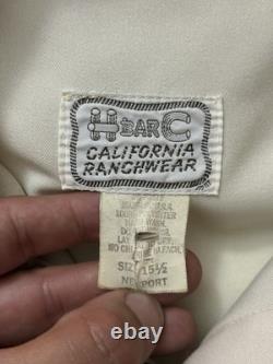 Vintage 60s 70s HBarC Western Pearl Snap Buttonup Rockabilly L Large 21.5x31.5