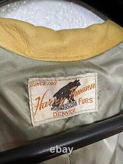 Vintage 60s 70s Original Leather Fringe Jacket Handmade Denver, CO USA Tan L