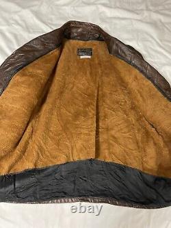 Vintage 60s 70s Sears Tan Leather Shop Sherpa Western Rancher Jacket Large XL