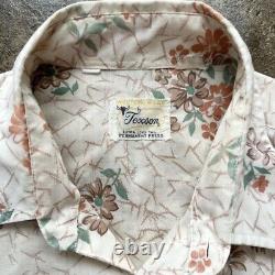 Vintage 60s 70s Texson Floral Pearl Snap Button Up Western Shirt Large