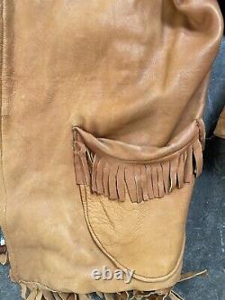 Vintage 60s 70s Western Fringe Leather Jacket Talon Zipper Lined