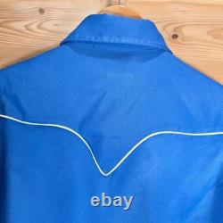 Vintage 60s H BAR C Poker Cards Embroidered Western Pearl Snap Shirt Men Large
