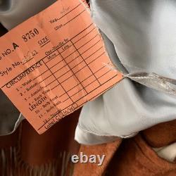 Vintage 60s Leather Fringe Jacket Western Motorcycle L 42 Hippy Southwest Rodeo