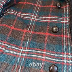 Vintage 60s Pendleton Wool Coat Mackinaw Plaid Shearling Western Jacket 70s