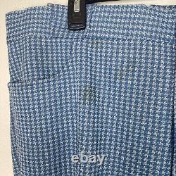 Vintage 70/80s Wrangler Leisure Suit PearlSnap Houndstooth Polyester L 38x30 USA
