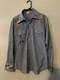 Vintage 70's Levi's Embroidered Chambray Shirt Orange Tab Western Pearl Snap L