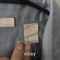 Vintage 70's Levi's Embroidered Chambray Shirt Orange Tab Western Pearl Snap L