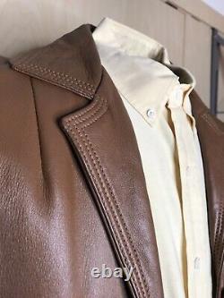 Vintage 70s Deerskin Leather Jacket M L Mid Western Custom Coat Co Wisconsin