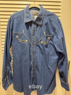 Vintage 70s H BAR C California Ranchwear Western Shirt Denpipe Denver Pearl Snap
