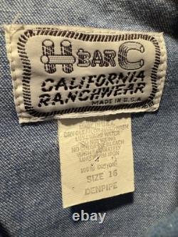 Vintage 70s H BAR C California Ranchwear Western Shirt Denpipe Denver Pearl Snap