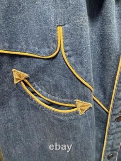 Vintage 70s H BAR C California Ranchwear Western Shirt Denpipe Denver Pearl Snap
