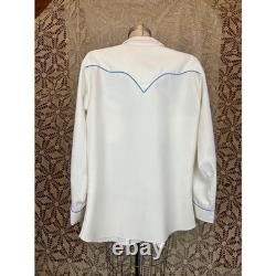 Vintage 70s H Bar C California Ranchwear Western Embroidered Cowboy Shirt -XL