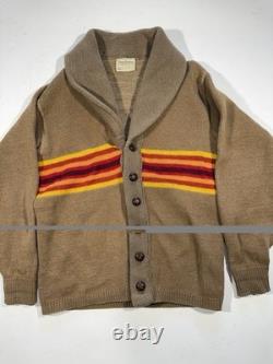 Vintage 70s Pendleton Shawl Cardigan Sweater Large Wool Western Aztec Native
