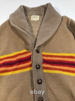 Vintage 70s Pendleton Shawl Cardigan Sweater Large Wool Western Aztec Native