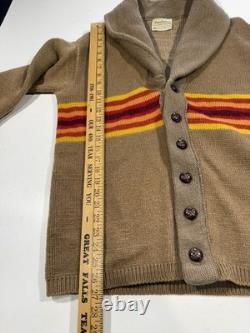 Vintage 70s Pendleton Shawl Cardigan Sweater Large Wool Western Aztec Native