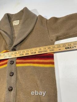 Vintage 70s Pendleton Shawl Cardigan Sweater Large Wool Western Aztec Native