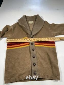 Vintage 70s Pendleton Shawl Cardigan Sweater Large Wool Western Aztec Native