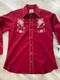 Vintage 70s Portland model HBarC Embroidered Western Shirt 16.5 Red NWOT