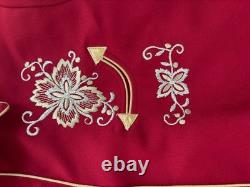 Vintage 70s Portland model HBarC Embroidered Western Shirt 16.5 Red NWOT