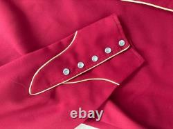 Vintage 70s Portland model HBarC Embroidered Western Shirt 16.5 Red NWOT