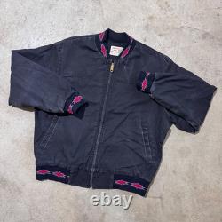 Vintage 70s Saddle King Western Jacket XL Aztec Trim Talon Zip Workwear Coat