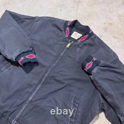 Vintage 70s Saddle King Western Jacket XL Aztec Trim Talon Zip Workwear Coat
