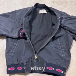 Vintage 70s Saddle King Western Jacket XL Aztec Trim Talon Zip Workwear Coat