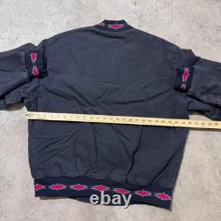 Vintage 70s Saddle King Western Jacket XL Aztec Trim Talon Zip Workwear Coat