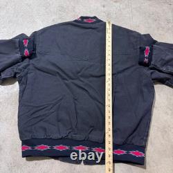 Vintage 70s Saddle King Western Jacket XL Aztec Trim Talon Zip Workwear Coat