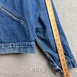 Vintage 70s Wrangler Denim Jacket Mens Blue Made in USA Western Trucker Coat XL