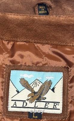 Vintage 80s 90s Adler Leather Beaded Fringe Jacket Western Large