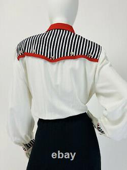 Vintage 80s 90s Jumpsuit BISHOP SLEEVES Western SHOULDER PADS Pockets L 12 G19