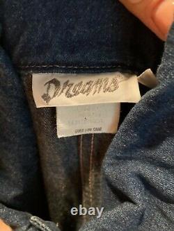Vintage 80s Blue Denim DREAMS Brand Jumpsuit Western sz L