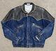 Vintage 80s Guess Georges Marciano Western Denim Leather Jacket Mens L USA Made