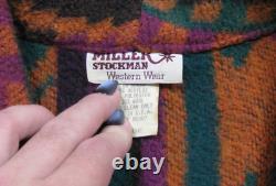 Vintage 80s Miller Stockman Wool Blend Jacket Women's (L) Aztec Southwest USA
