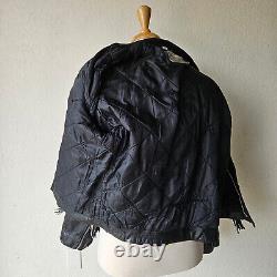 Vintage 80s Shelter Black Leather Finge Concho Motorcycle Western Jacket Mens L