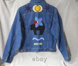 Vintage 80s Sundance Denim Jacket Moxie Lily & Wolf Schlien Western USA L Bears